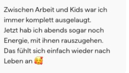 Chat-Nachricht einer Klientin